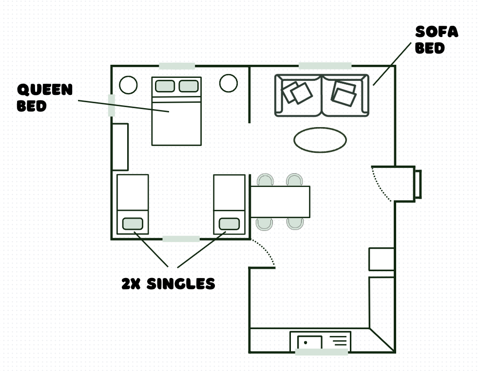 The Beach Shack Room Floor Plan